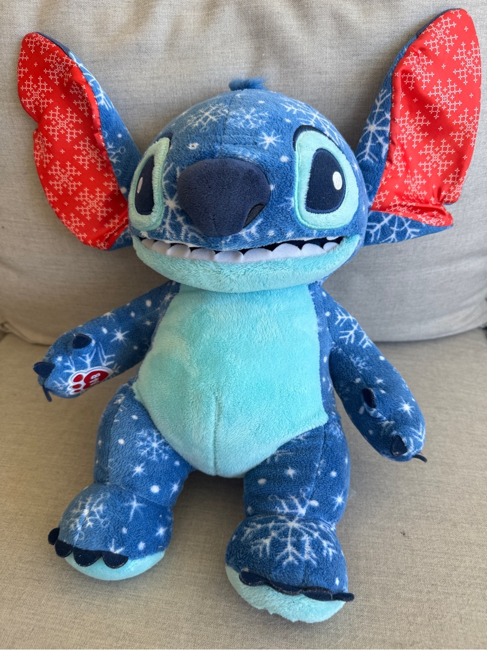 Build-A-Bear Blue & Red Snowflake Stitch Plush